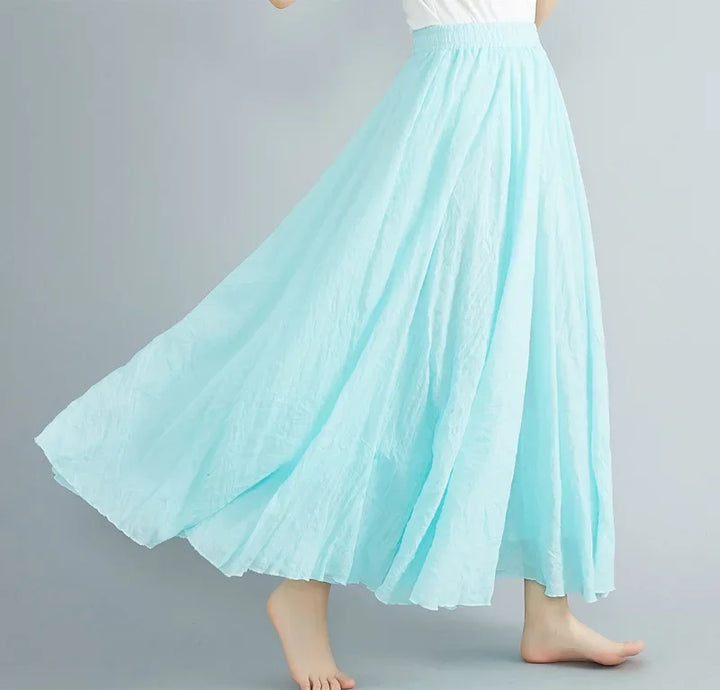 Drune | Mode Baumwolle Leinen Kleidung Frauen Röcke Maxi Y2K Elegant Strand Saia Ropa Mujer Lässiges Kleid Boho Lange Röcke Faldas Harajuku