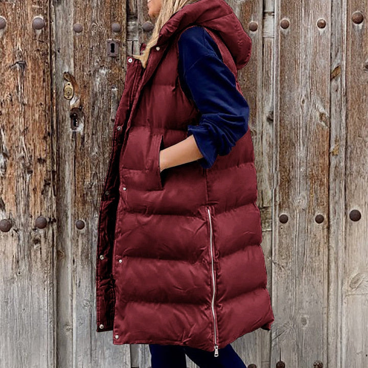 Drune Kapuze Lange Weste Lässig Mode Einreihig Jacke