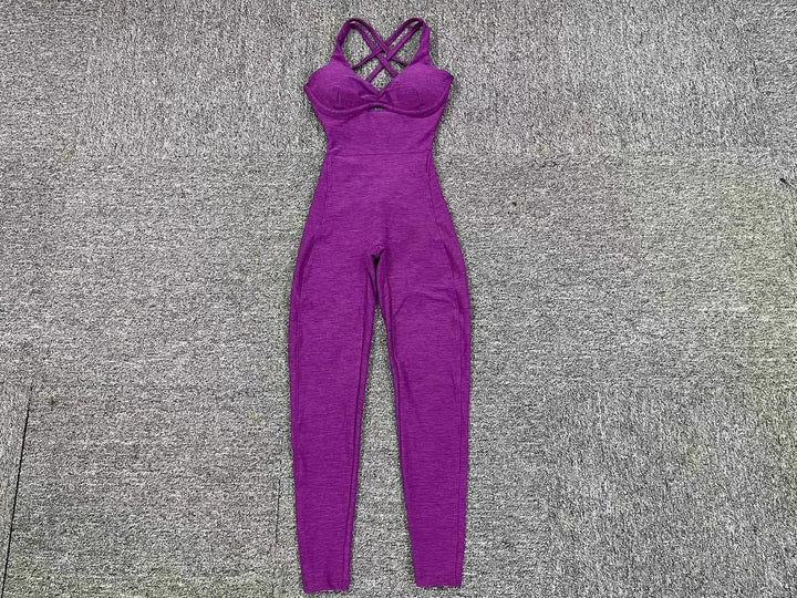 Drune | Sportlicher Jumpsuit Frauen Sportbekleidung Push-Up Gym Set Frauen Fitness Overall Lycra Sport Outfit für Frauen Sportbekleidung Yoga Kleidung Pink