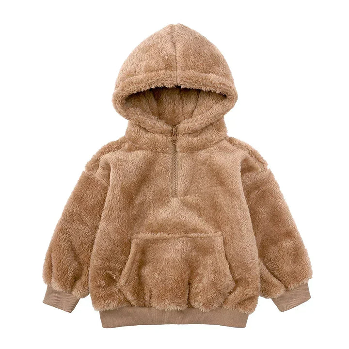 Drune Comfort Modische Bären-Kinderjacke aus dickem Samt