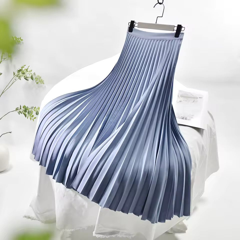 Drune | Satin Plissee Rock Hohe Taille