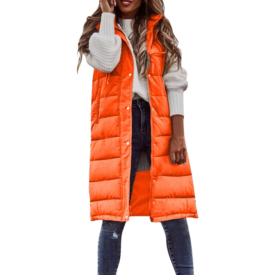 Drune | Lange Pufferweste mit Kapuze Polyester Warm, Trendy