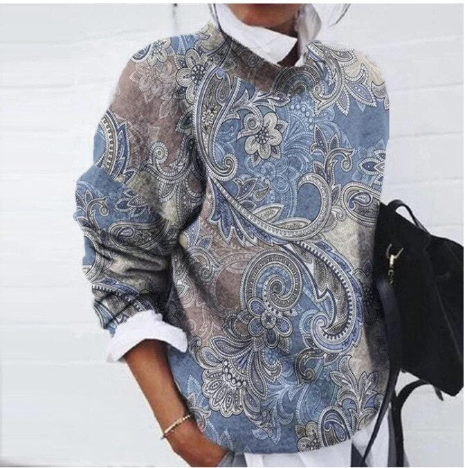 Drune | Eleganter Damenpullover mit floralem Druck