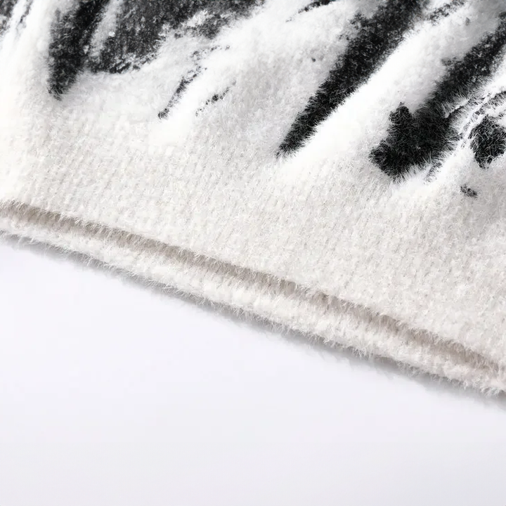 Drune | Abstrakte Strickjacke Weich und Trendy Perfekt Für Den Alltagsgebrauch
