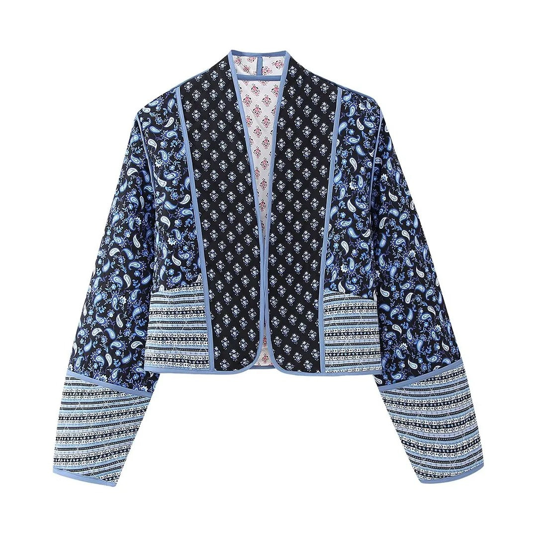Drune | Retro-Jacke mit floralem Muster