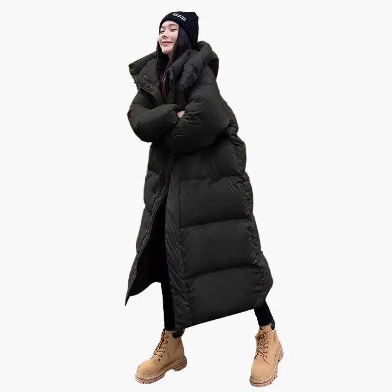 Drune | Lange Pufferjacke mit Kapuze - Entspannter Wintermantel für Alltag und Outdoor