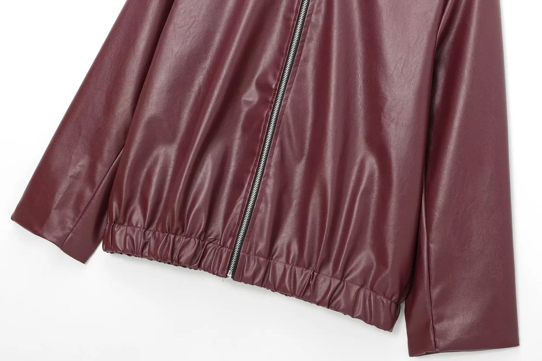 Drune | Lederjacke mit Reißverschluss Vorne und Klassischem Reverskragen