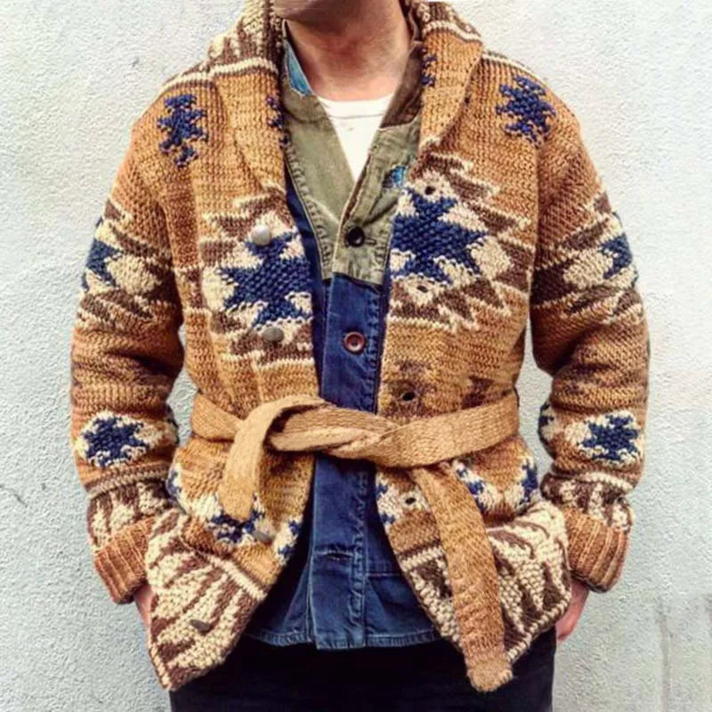 Drune | Dicke Retro-Strickjacke für Männer