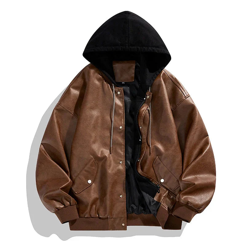 Drune | Drystan Kunstleder Kapuzenjacke