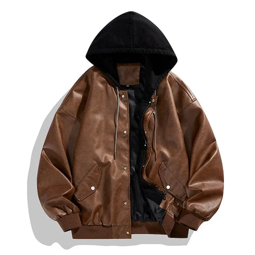 Drune | Drystan Kunstleder Kapuzenjacke
