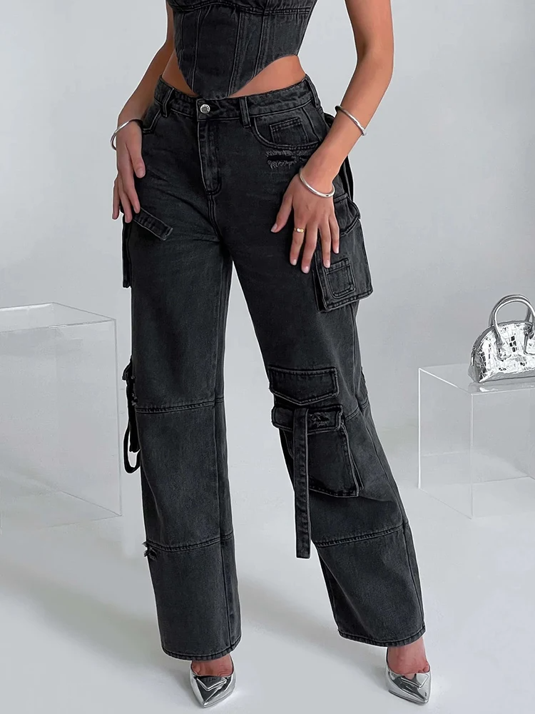 Drune | Stylische Cargohose Aus Denim