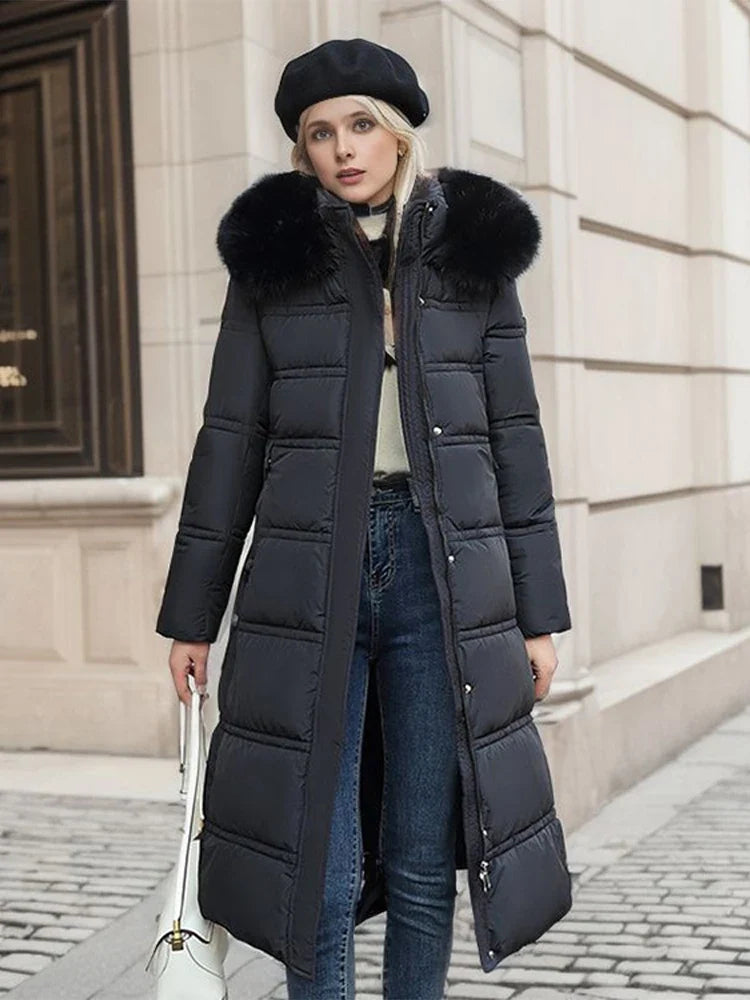 Drune - Winterjacke mit Fellkragen und Gürtel