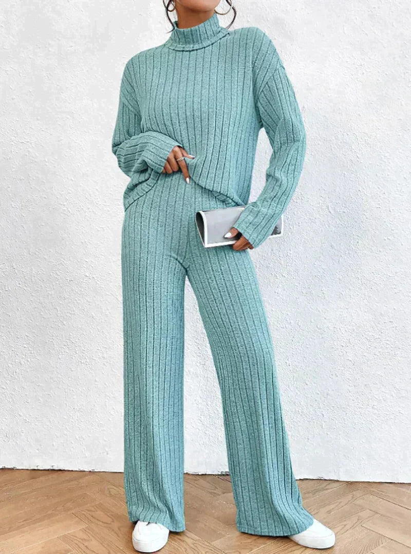 Drune | 2-teiliges strick-set mit rollkragenpullover und hose