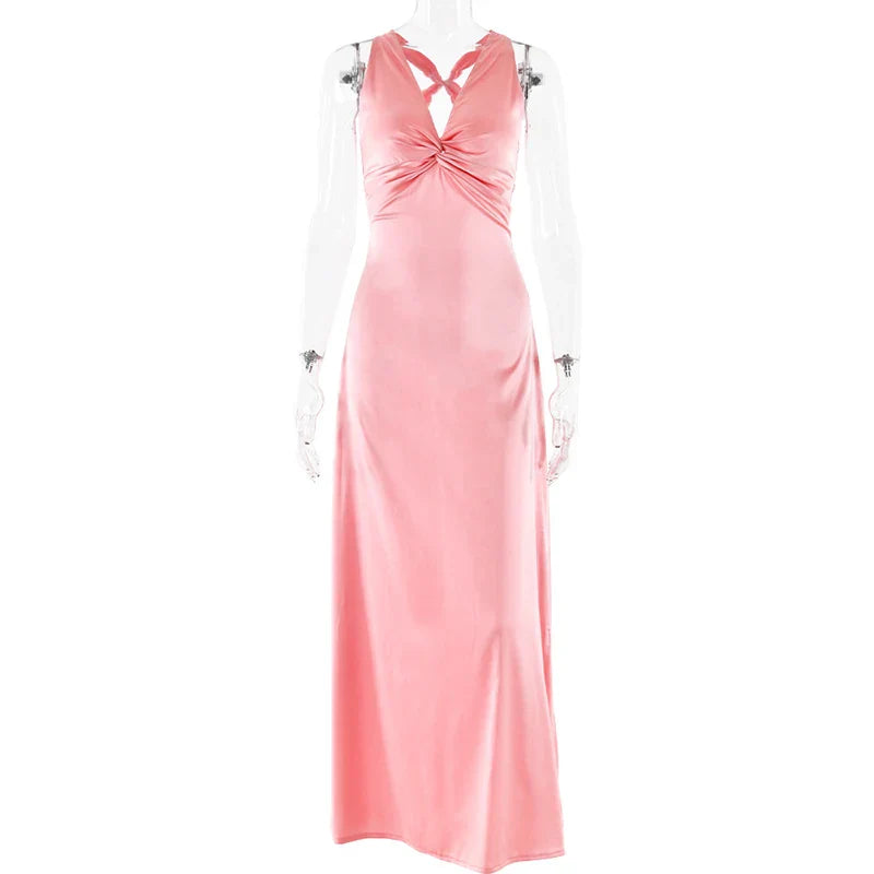 Drune | Schleife Rückenfrei Abend Maxi Kleid