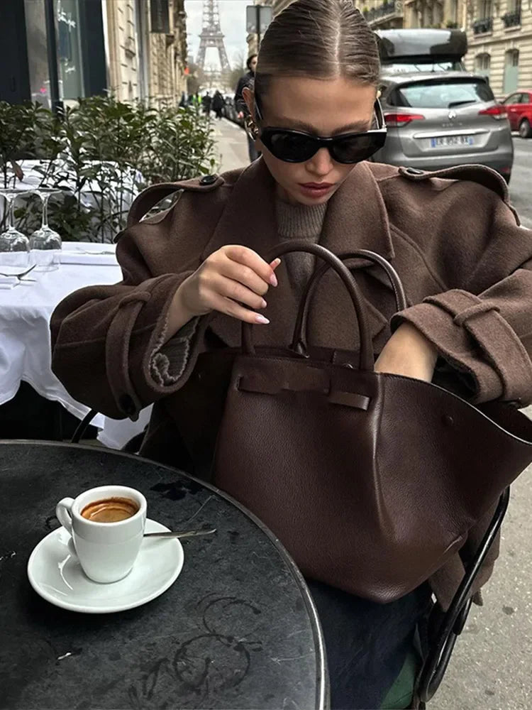 Drune | Kaffeewol Jacke Lässig und Bequem