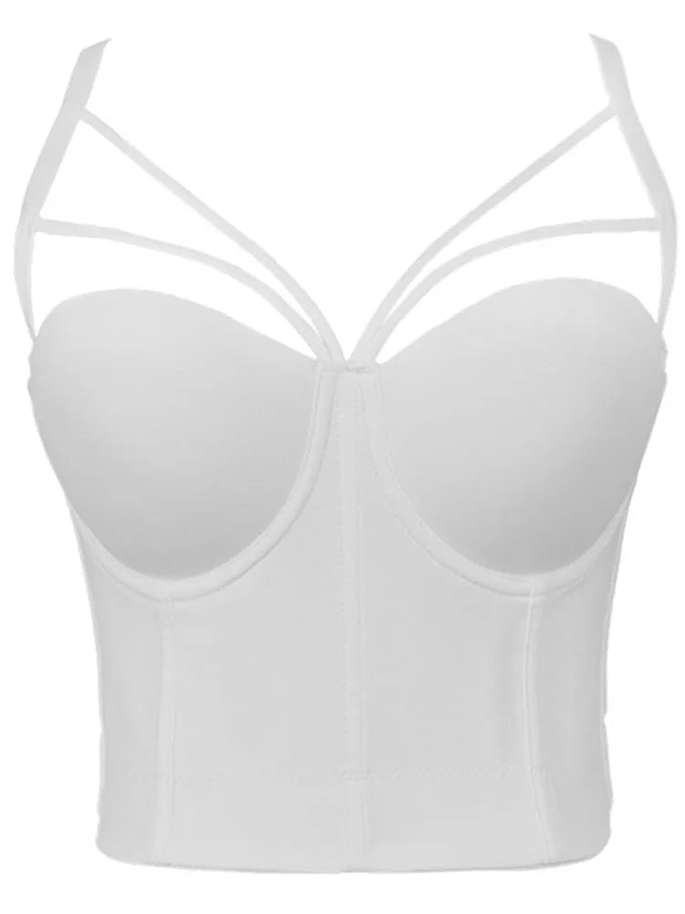 Drune | 5 Farben Frauen Sexy Designer Sommer V-Ausschnitt Nude Schwarz Weiß Rot Rosa Baumwolle Camisole Tops Damen Camis Crop Tops