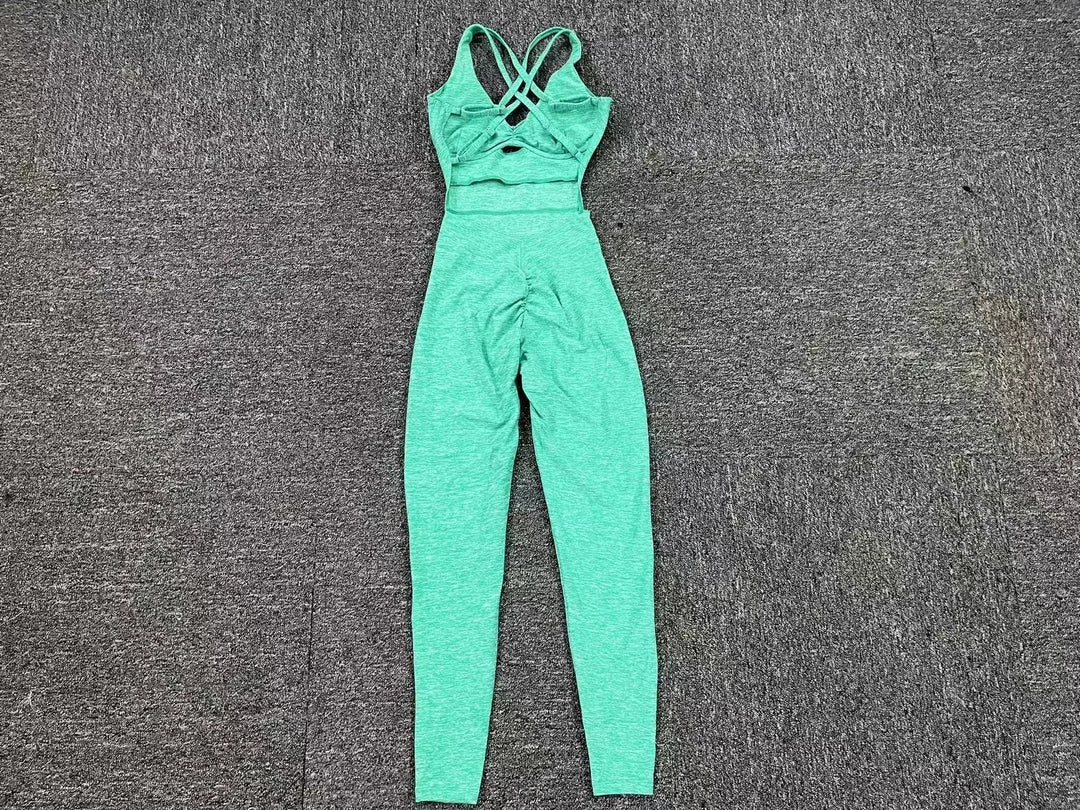 Drune | Sportlicher Jumpsuit Frauen Sportbekleidung Push-Up Gym Set Frauen Fitness Overall Lycra Sport Outfit für Frauen Sportbekleidung Yoga Kleidung Pink