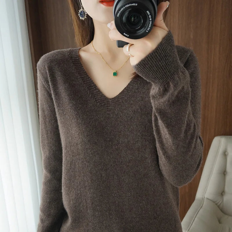 Drune | Pullover - Bequemer V-Ausschnitt Pullover