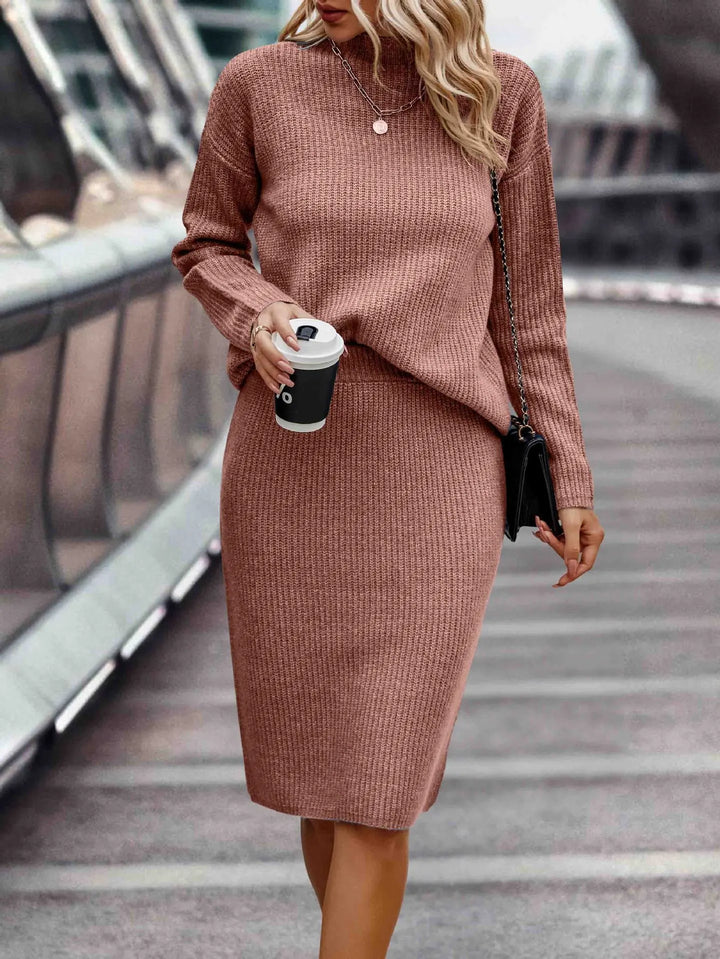 2-teiliges Damen Set aus Pullover und Rock | Drune