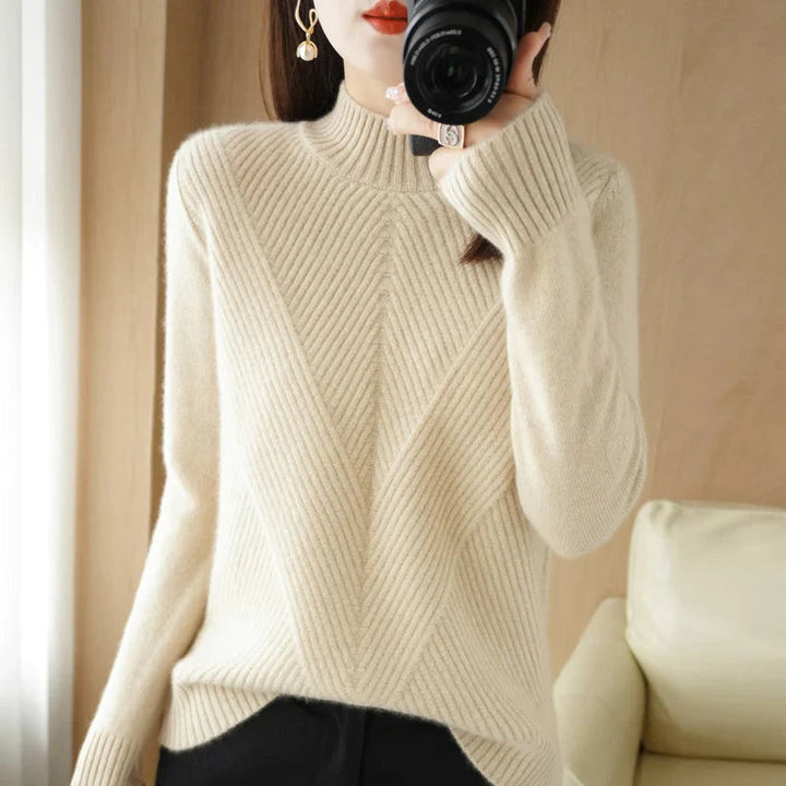 Drune | Strukturierter Rundhals-Strickpullover Ideal für den Winter