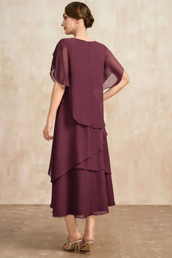 Drune | Plus Size Gestuftes Midi Kleid