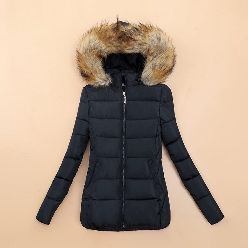 Drune | Winterjacke mit Kunstfellkragen für Damen