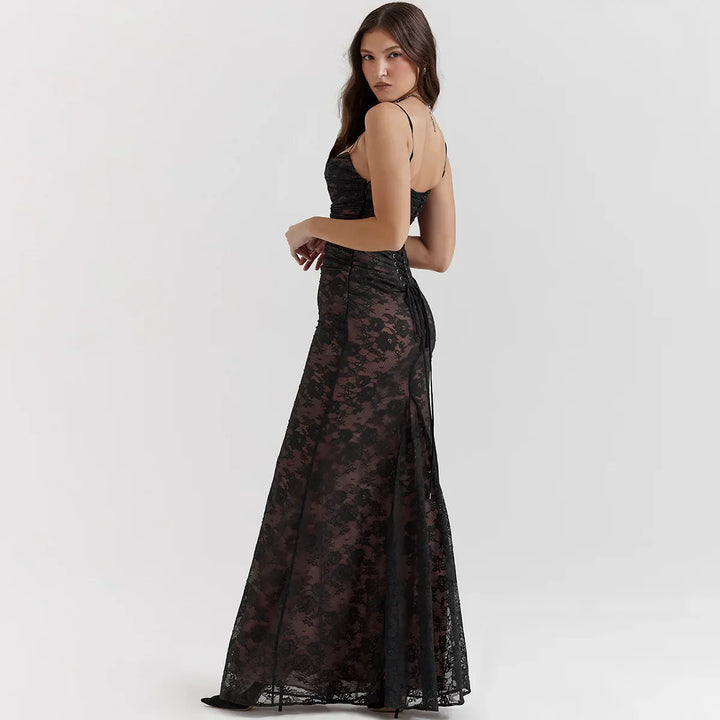 Drune | Lange Spitzen Maxi Festkleid Im Set Klodina