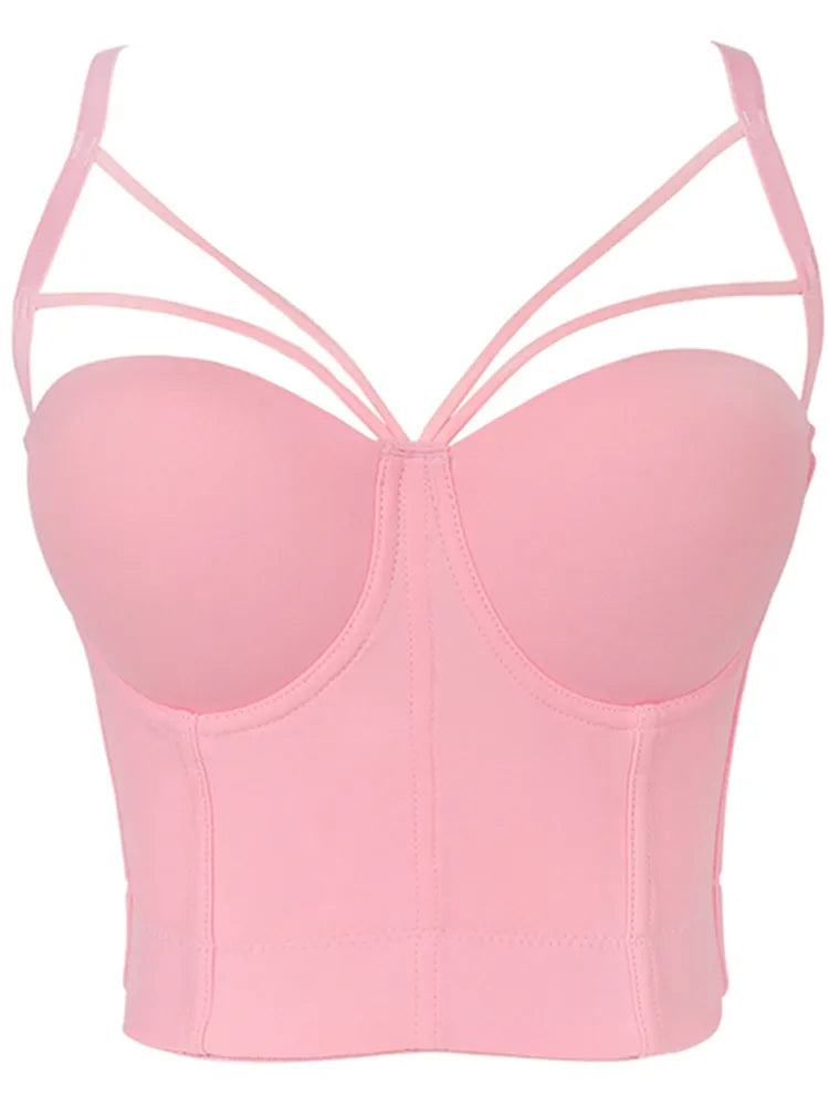 Drune | 5 Farben Frauen Sexy Designer Sommer V-Ausschnitt Nude Schwarz Weiß Rot Rosa Baumwolle Camisole Tops Damen Camis Crop Tops