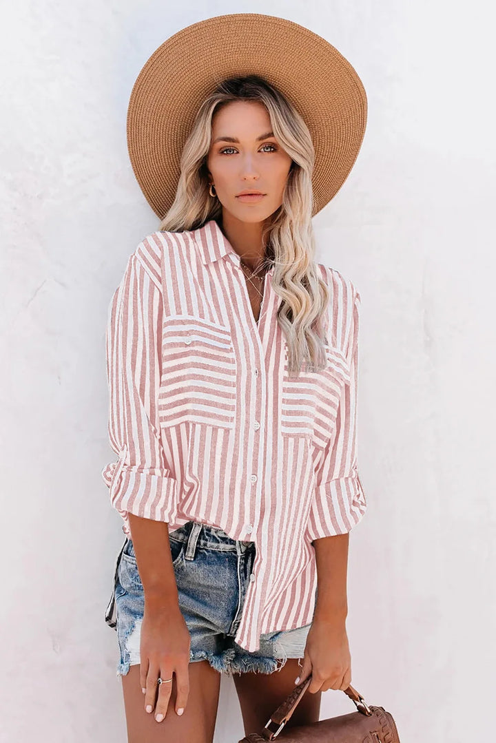 Drune | Klassisch Gestreiftes Button Down Hemd Für Damen