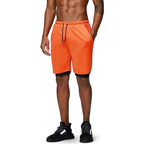 Drune | Herren 2 in 1 Laufshorts Schnelltrocknend Für Sport Und Training Selfico