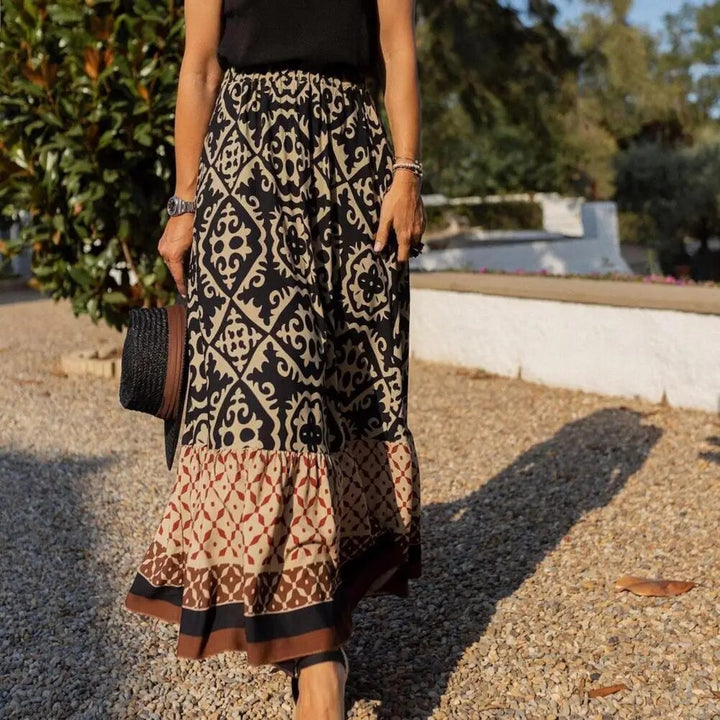 Drune | Boho Print Maxi Rock für Damen