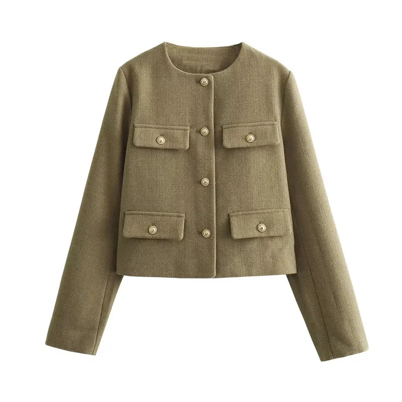 Drune | Elegant und schicke Damen Blazerjacke mit Struktur und Knöpfen