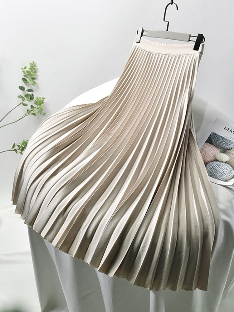 Schicker Designer Hohe Taille Plisseerock für Damen