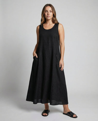 Drune | Vintage Ärmelloses Plus Size Kleid