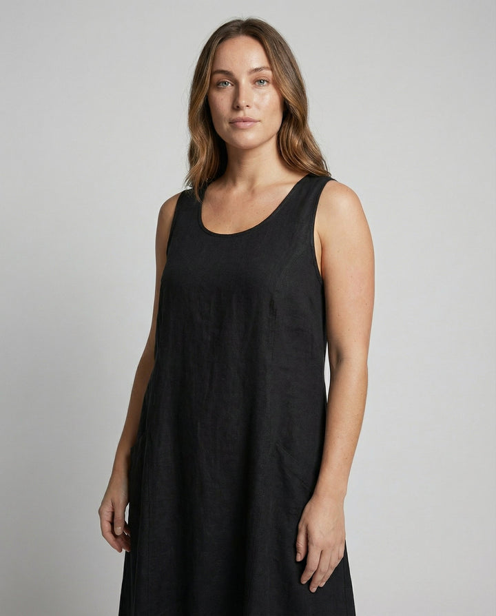 Drune | Vintage Ärmelloses Plus Size Kleid