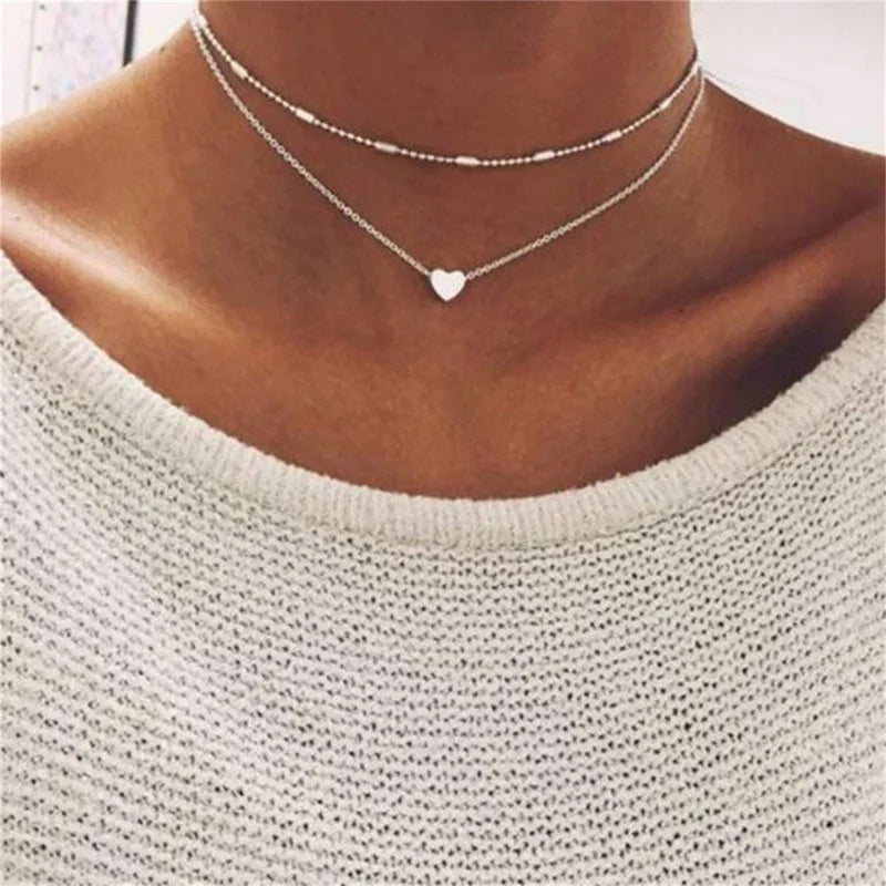 Drune | Perlen Choker Herz Halskette Für Frauen