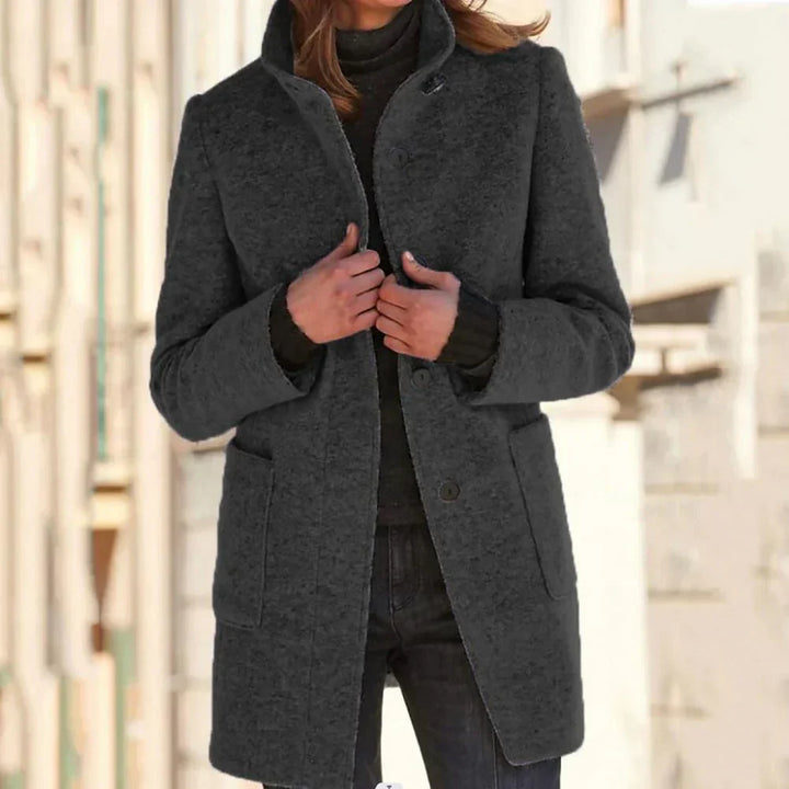 Drune | Elegante lange Jacke mit hochgeschlossenem Kragen