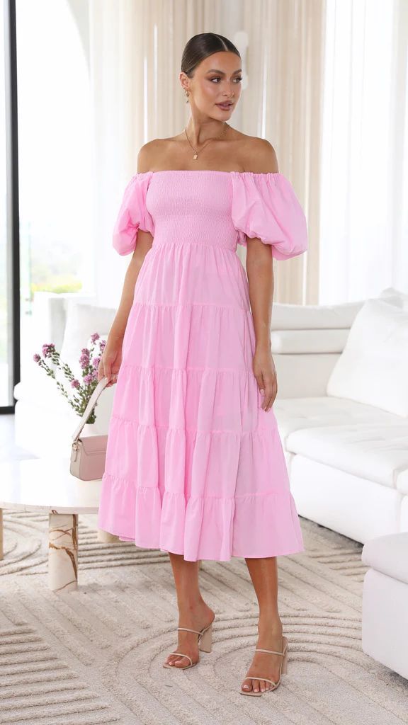 Drune - Schulterfreies Midikleid
