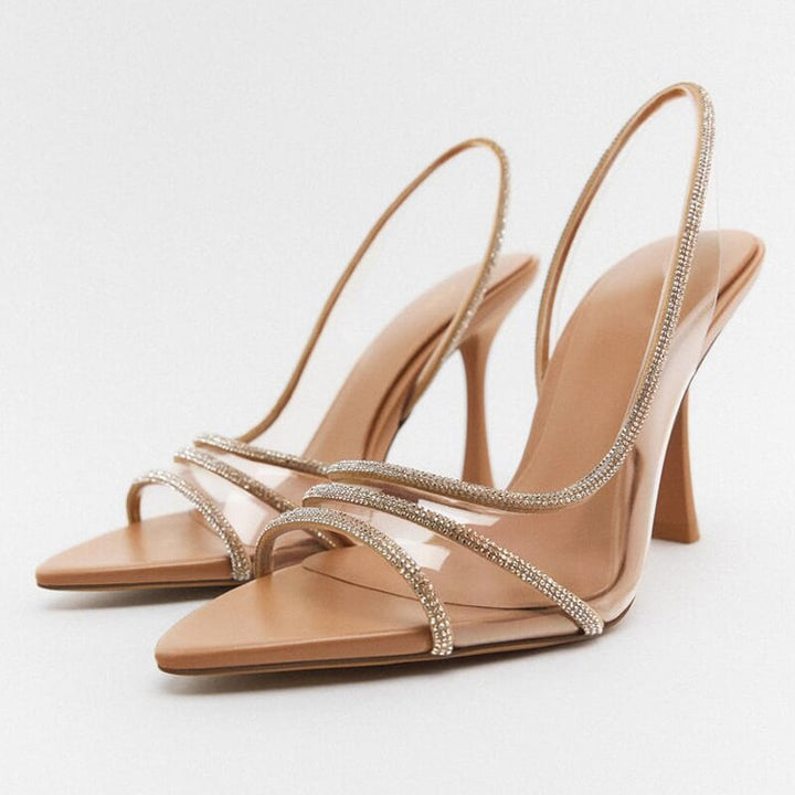 Drune Elegante High-Heeled Sandalen | Stiletto Slingback Peep Toe Schuhe