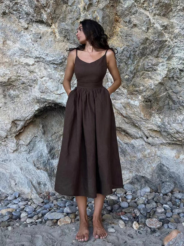 Drune | Atmungsaktives Sommerkleid Aus Leinen Für Damen