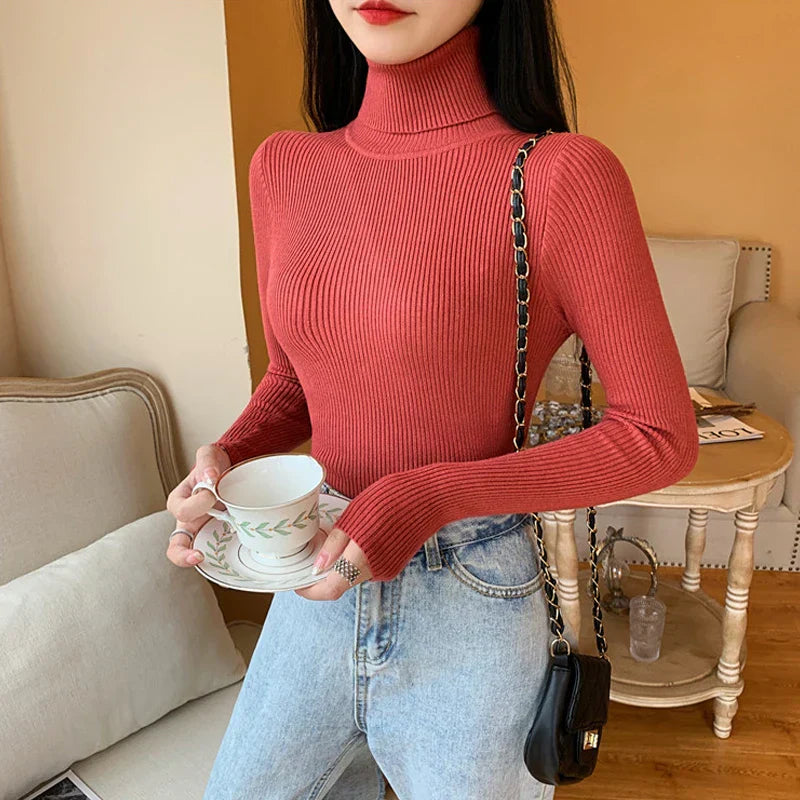 Drune - Damen-Ripp-Turtleneck für elegante Raffinesse
