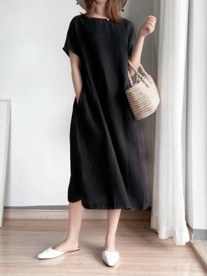 Drune | Einfarbig Midi Kleid Aus