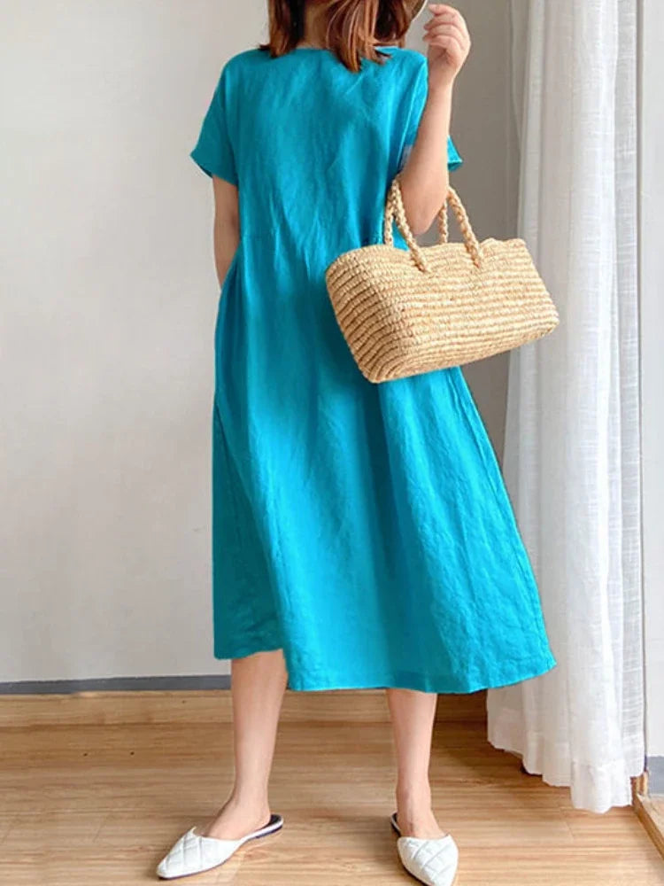 Drune | Einfarbig Midi Kleid Aus