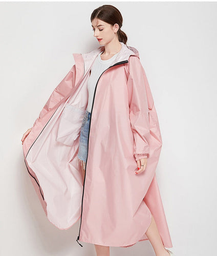Drune | Lange Regenjacke mit Poncho