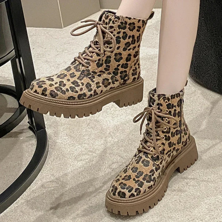 Drune | Leopardenmuster Stiefel