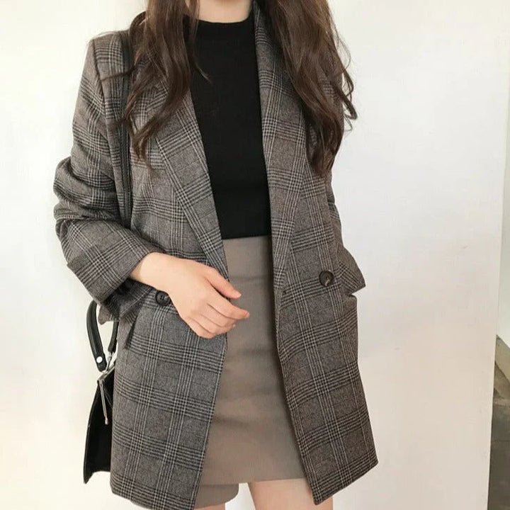 Drune | blazer mit karierter jacke