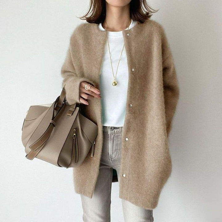 Drune Damen Strickjacke | Wollene Freizeitjacke für Frauen: Lange Stricktops Outwear