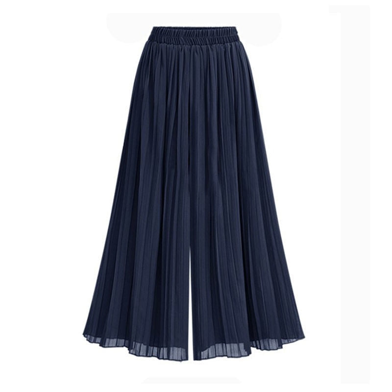 Drune | Damenhose Mit Weitem Bein Und Mesh Detail