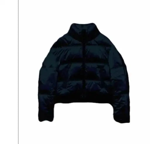 Drune | Kurz geschnittene metallische gesteppte Winterjacke mit hohem Kragen
