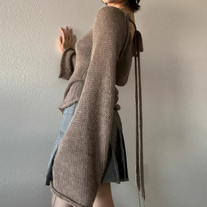 Drune | Lockerer Strickpullover mit Glockenärmeln